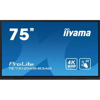 IIYAMA Monitor 75 cali ProLite TE7512MIS-B3 AG,INFRARED,40pkt,IPS,4K