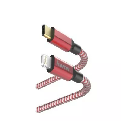 Hama Kabel ładujacy USB-C - Lightning 1,5m Czerwony