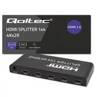 Qoltec Aktywny rozdzielacz Splitter 4 x HDMI 4K x 2K | 6Gb/s | 60Hz