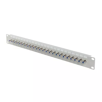 Lanberg Patch panel 24 porty 19 cali gniazdo Typ F beczka szary