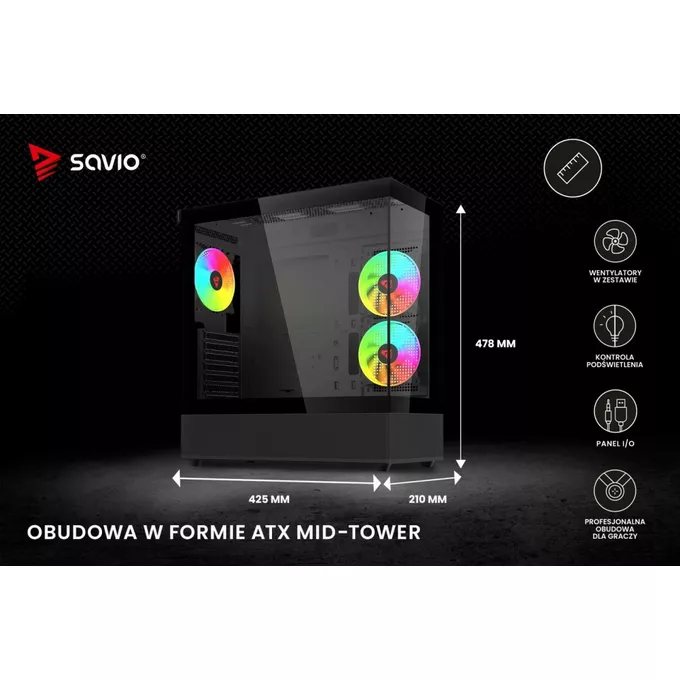 Savio Obudowa komputerowa SIGMA X1