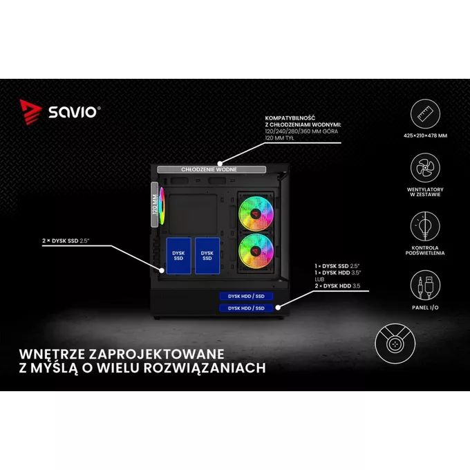 Savio Obudowa komputerowa SIGMA X1