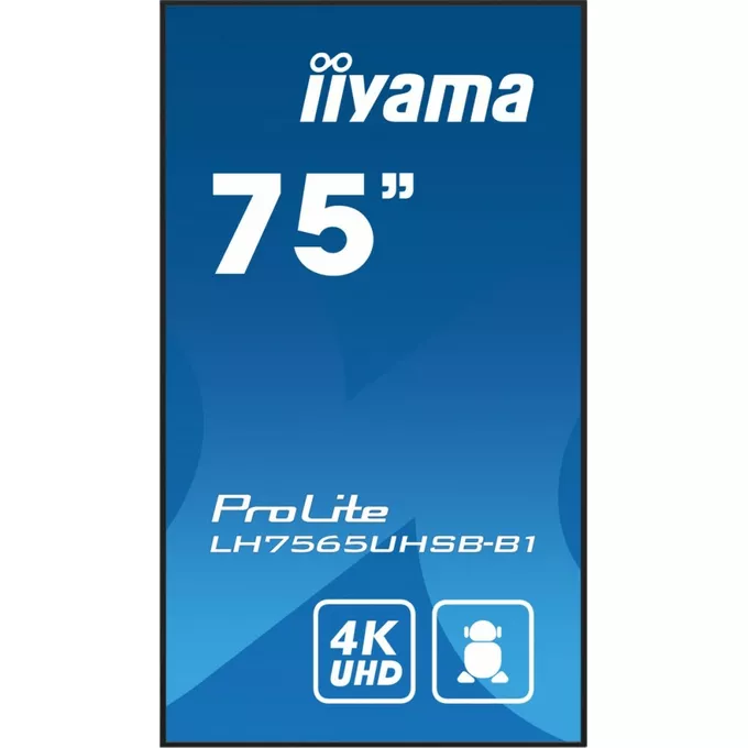 IIYAMA Monitor 75 cali LH7565UHSB-B1, 24/7, IPS, ANDROID 11, 4K, 800cd