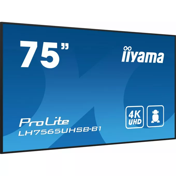 IIYAMA Monitor 75 cali LH7565UHSB-B1, 24/7, IPS, ANDROID 11, 4K, 800cd