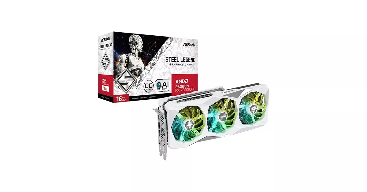 グラフィックボード・グラボ・ビデオカード ASRock Radeon RX7900GRE STEEL LEGEND ASRock > AMD Radeon™ RX 7900 GRE Steel Legend 16GB OC