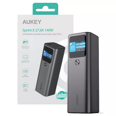AUKEY Power Bank PB-Y45 Sprint X  | 27600 mAh | 140W | 3xUSB | PD 3.1 | PPS | Smart Digital Display