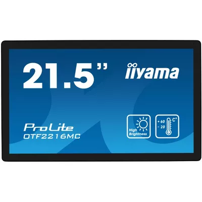 IIYAMA Monitor 22 cale OTF2216MC-B1, VA,poj.10pkt.1100cd,IP65,outdoor, VGA, HDMI,DP,RJ45