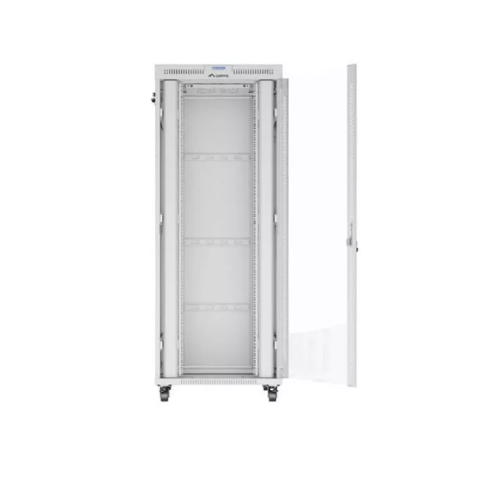Lanberg Szafa stojąca rack 19'' 42U 800x1000 szara drzwi szkalne flat pack