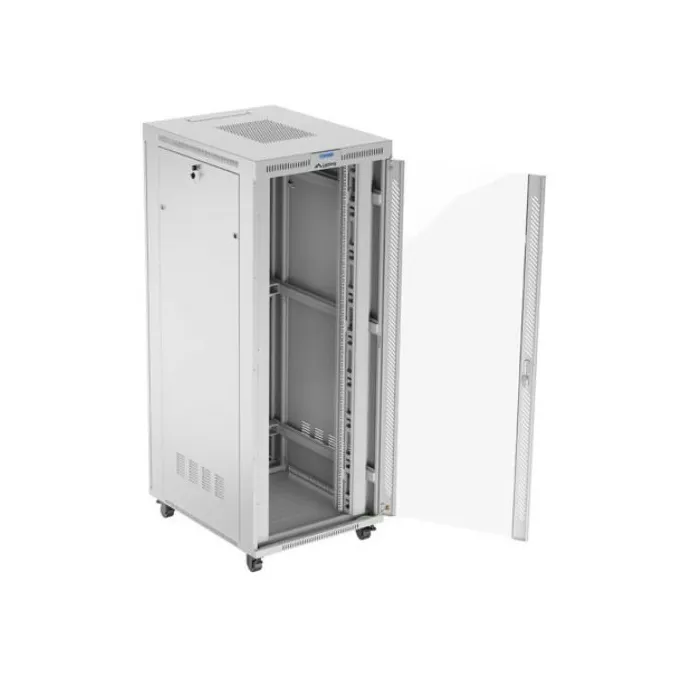 Lanberg Szafa stojąca rack 19'' 42U 800x1000 szara drzwi szkalne flat pack