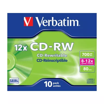 Verbatim Płyty CD-RW 12x 700MB 10P JC 43148