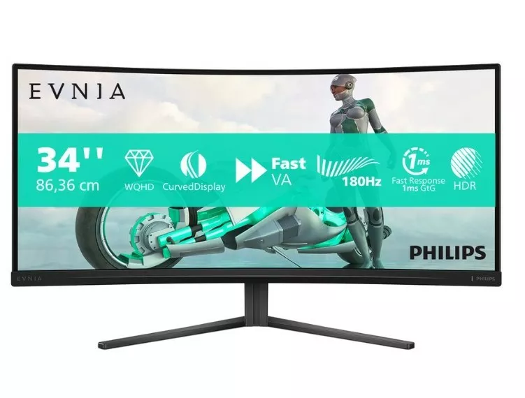 Philips Evnia Monitor 34M2C3500L 34 cale Curved VA 180Hz HDMIx2