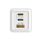 Savio Ładowarka sieciowa 65W GaN LA-07 z kablem typu C-USB typ C 100W 1m, biało-czarna
