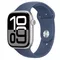 Apple Watch Series 10 GPS, koperta 46 mm z aluminium w kolorze srebrnym z paskiem sportowym w kolorze denim - rozmiar S/M