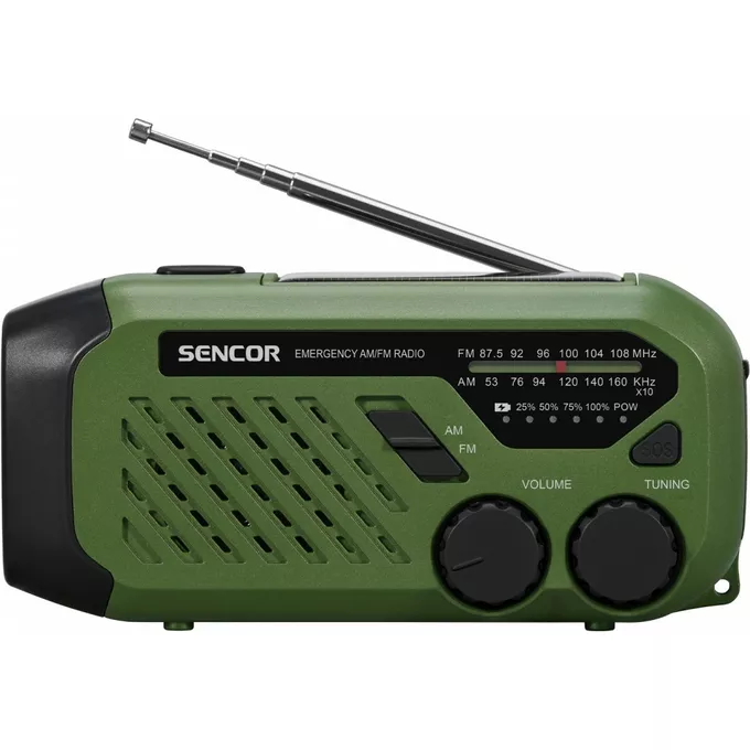 Sencor Radio przenośne alarmowe AM/FM, latarka, power bank, bateria ...
