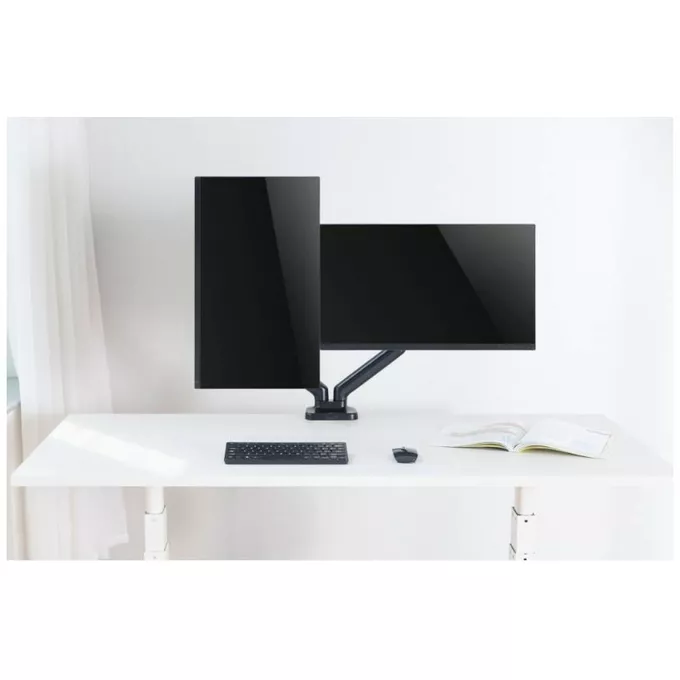 Techly Uchwyt na dwa monitory 17-32 cali 9kg biurkowy obrotowy gazowy