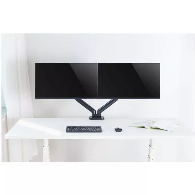 Techly Uchwyt na dwa monitory 17-32 cali 9kg biurkowy obrotowy gazowy