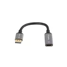 Lanberg Adapter Displayport(M)- HDMI(F)4K na kablu 20cm srebrny
