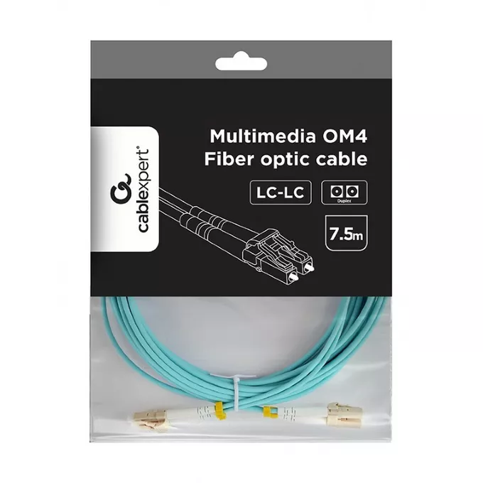 Gembird Kabel światłowodowy wielomodowy duplex OM4 50/125,LC/LC,7.5m