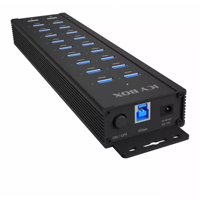IcyBox Hub IB-HUB1720-U3 20 port HUB, 96 WATT PSU, 18 x USB-A Port,2 x USB port do ładowania