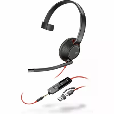 POLY Zestaw słuchawkowy Blackwire 5210 USB-C + USB-C/A (Bulk) 8X230A6