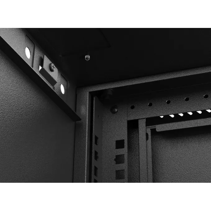 Lanberg Szafa instalacyjna rack wisząca 19&quot; 4U 540x350 czarna drzwi   przeszklone ( flat pack)
