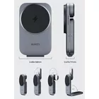 AUKEY Ładowarka bezprzewodowa LC-MC312 Slim 3w1 Qi2 15W MagSafe + ładowarka PD 30W + Etui