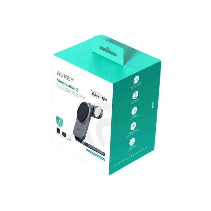 AUKEY Ładowarka bezprzewodowa LC-MC312 Slim 3w1 Qi2 15W MagSafe + ładowarka PD 30W + Etui