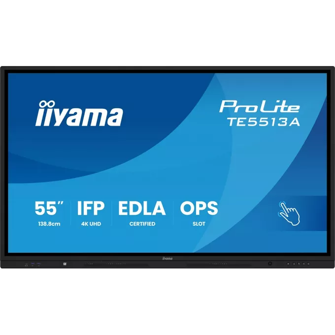 IIYAMA Monitor 55 cali TE5513A-B1AG INFRARED,40pkt,IPS,4K,7H,450cd/m2,      WiFi,USB, ANDROID 14, Google EDLA,2x20W, UCHWYT CIENNY