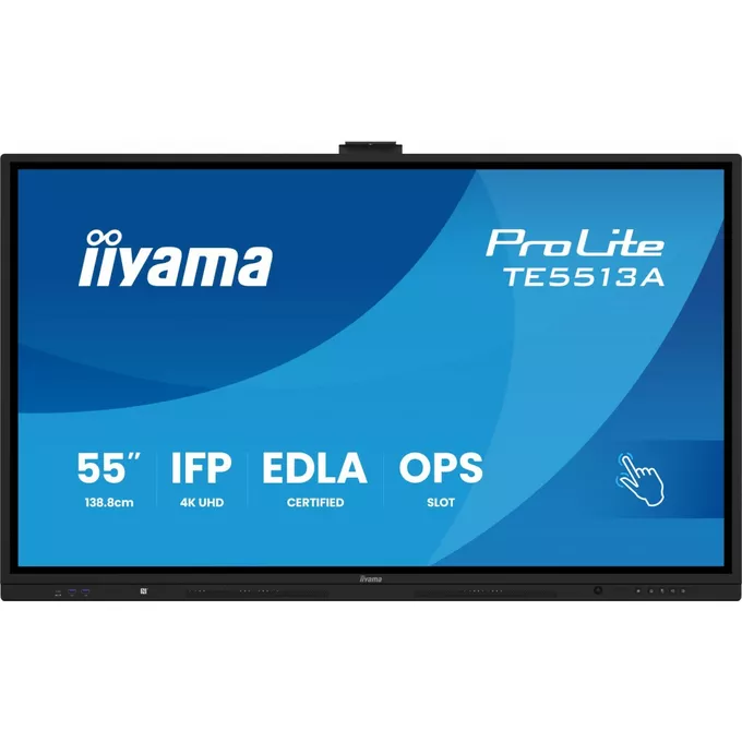IIYAMA Monitor 55 cali TE5513A-B1AG INFRARED,40pkt,IPS,4K,7H,450cd/m2,      WiFi,USB, ANDROID 14, Google EDLA,2x20W, UCHWYT CIENNY