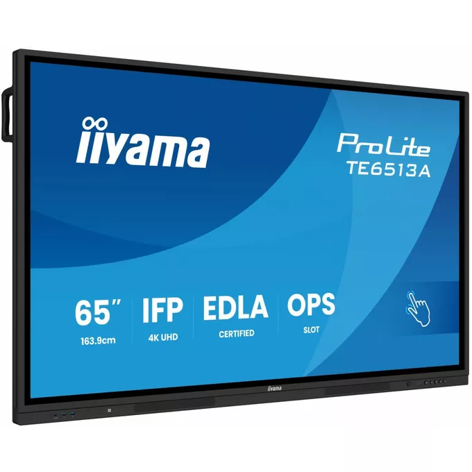 IIYAMA Monitor 65 cali TE6513A-B1AG INFRARED,40pkt,IPS,4K,7H,450cd/m2,      WiFi,USB, ANDROID 14, Google EDLA,2x20W, UCHWYT CIENNY