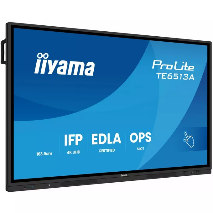 IIYAMA Monitor 65 cali TE6513A-B1AG INFRARED,40pkt,IPS,4K,7H,450cd/m2,      WiFi,USB, ANDROID 14, Google EDLA,2x20W, UCHWYT CIENNY