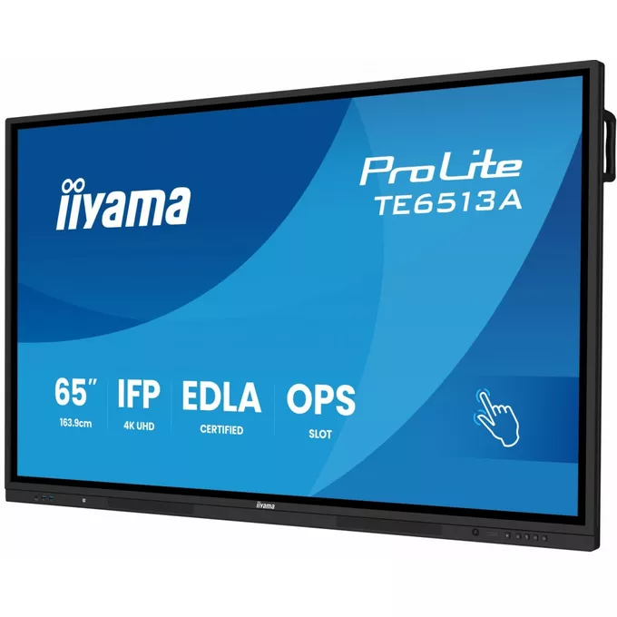 IIYAMA Monitor 65 cali TE6513A-B1AG INFRARED,40pkt,IPS,4K,7H,450cd/m2,      WiFi,USB, ANDROID 14, Google EDLA,2x20W, UCHWYT CIENNY