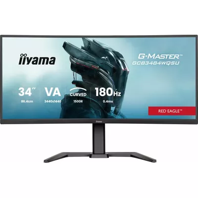 IIYAMA Monitor G-Master 34 cale GCB3484WQSU-B1,VA,UWQHD,180Hz,1500R, 21:9, 500cd/m2, 2x5W