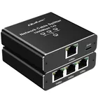 Qoltec Rozdzielacz Splitter Ethernet mini SWITCH 1x3 RJ45 | 1000Mb/s |  USB-C | Aluminium