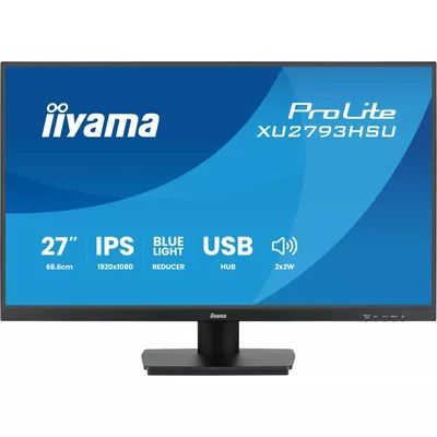 IIYAMA Monitor 27 cali XU2793HSU-B7 IPS.HDMI.DP.2x2W.1ms.100Hz.USBx2.300cd/m2.FlickerFree