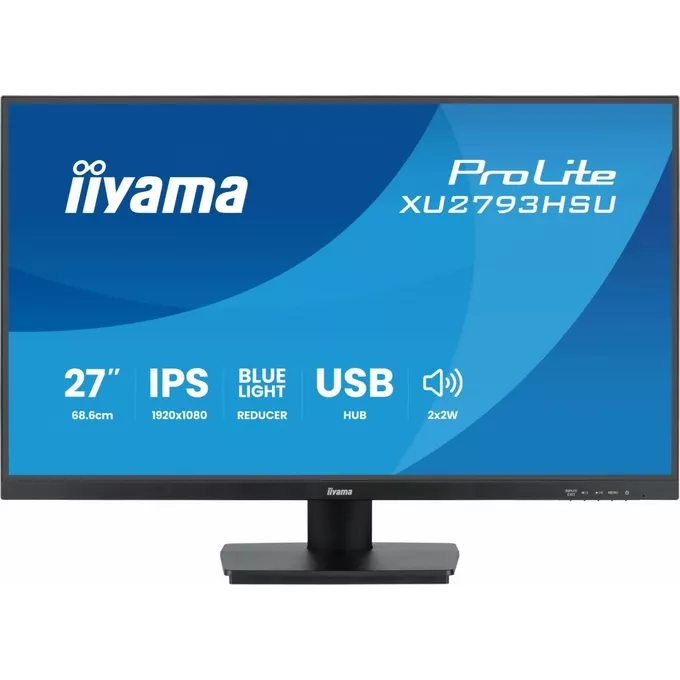 IIYAMA Monitor 27 cali XU2793HSU-B7 IPS.HDMI.DP.2x2W.1ms.100Hz.USBx2.300cd/m2.FlickerFree
