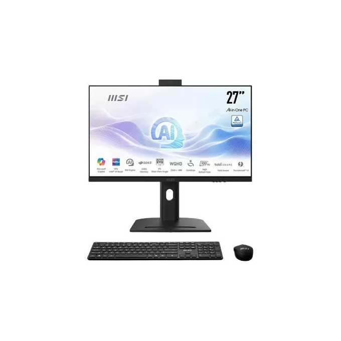 MSI Komputer All-in-One Modern AM273QP AI 1UM-07SEU W11P/Intel Core Ultra 7/32GB/1TB/UMA/27 cali/Czarny