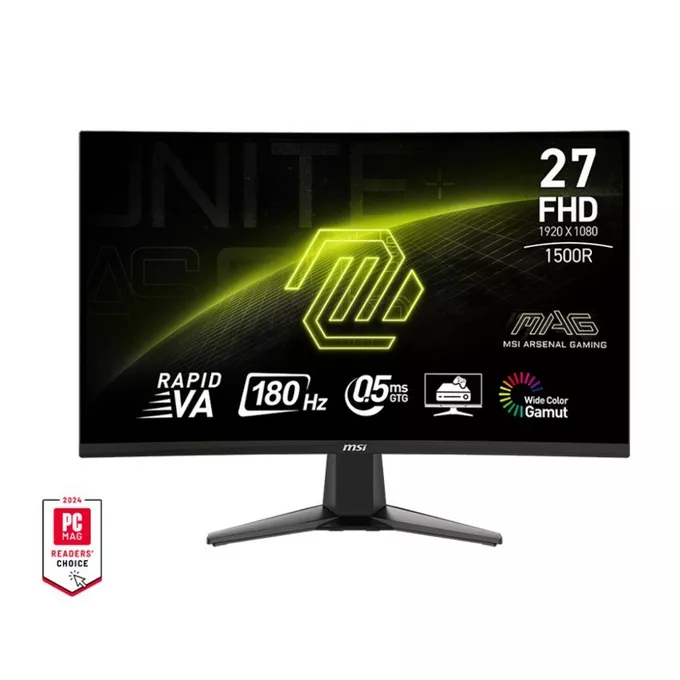 MSI Monitor  MAG 27C6F 27 cali/LED/FHD/Curv/180Hz/Black