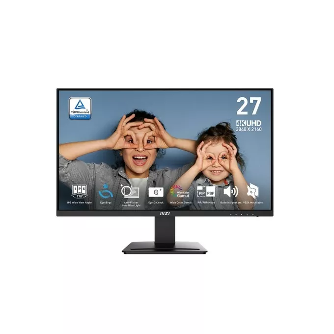 MSI Monitor PRO MP273U 27 cali LED/UHD/Flat/60Hz/Black