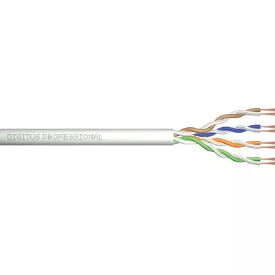 Digitus Kabel teleinformatyczny instalacyjny kat.5e, U/UTP, Eca, drut, AWG 24/1, PVC, 305m, szary, karton