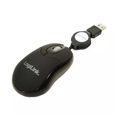 LogiLink Mini myszka USB z rozwijanym kablem