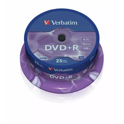 Verbatim DVD+R 16x 4.7GB 25P CB           43500