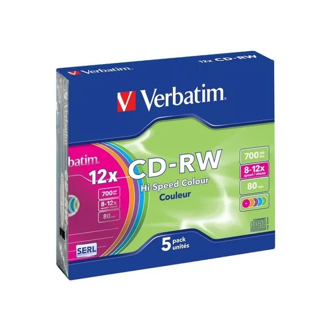 Verbatim CD-RW  8-12x 700MB 5P SL         43167
