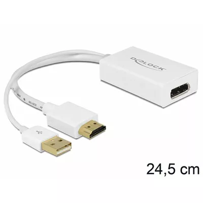 Delock Adapter HDMI(M)-&gt;Displayport(F)+USB(M) 24cm