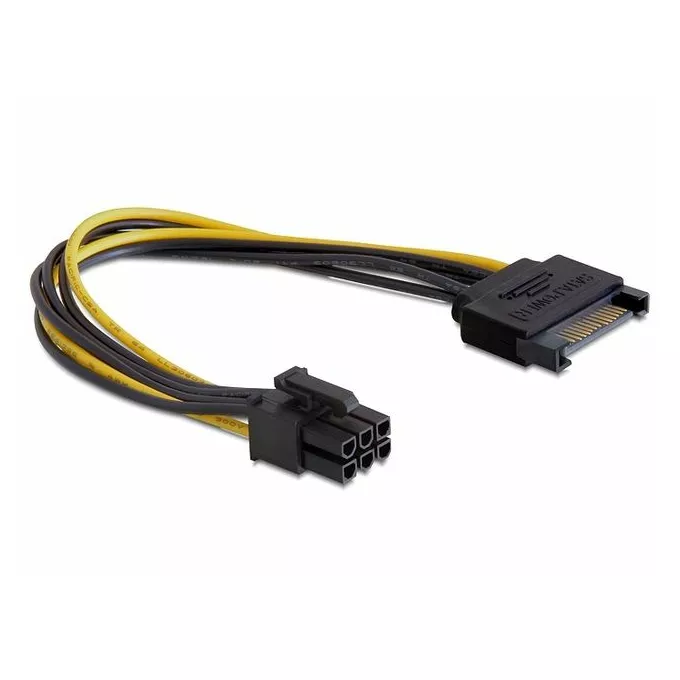 Delock Kabel SATA Power(M) -&gt; PCI Express 6Pin 21cm