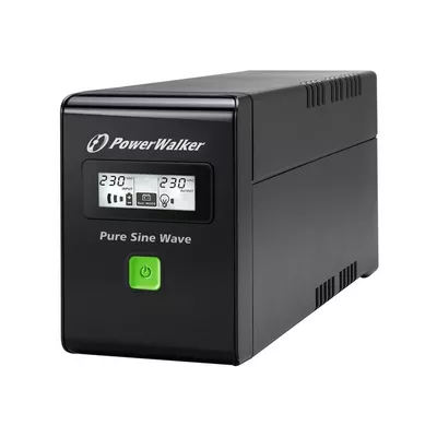 PowerWalker UPS LINE-INTERACTIVE 600VA 2X PL 230V, PURE SINE    WAVE, RJ11/45 IN/OUT, USB, LCD