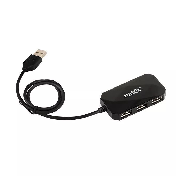 Natec Hub USB 4-porty LOCUST USB 2.0 Czarny
