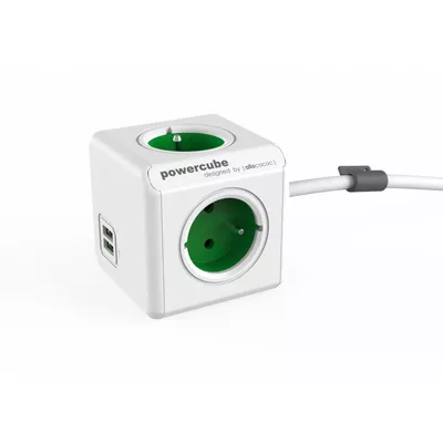 Allocacoc Listwa zasilaj±ca PowerCube Extended USB 1,5m Green 2402GN/FREUPC