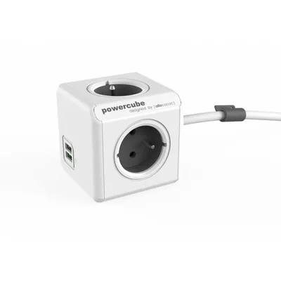 Allocacoc Listwa zasilaj±ca PowerCube Extended USB 1,5m Grey 2402GY/FREUPC