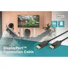 Digitus Kabel połączeniowy DisplayPort z zatrzaskami 1080p 60Hz FHD Typ DP/DP M/M czarny 15m